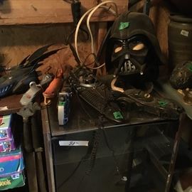 Darth Vader mask and cabinet underneath