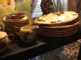 Franciscan Desert Rose - 36 pcs including a pedestal. Platter, cups & saucers, dinner plates, salad plates, S/P shakers, shallow bowls, and creamer/sugar bowl