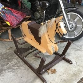 Beautiful vintage hand made horse on springs