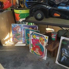 Beginning of carport area - posters