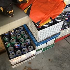 Lots & lots of super hero pop cans