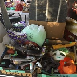 Boxes & boxes of Halloween items