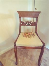 Dining Chair with Tapestry upholster seat with Swan design back 