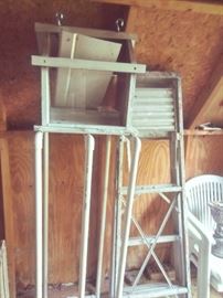 Aluminum Ladder w/ PVC riser and Bird feeder