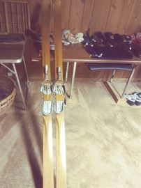 Antique "X-Country Ski's" - approx. 70-years old - only worn once. 