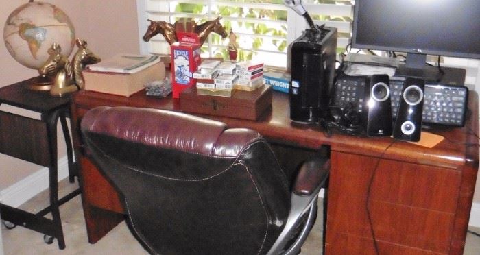 Office desk, chair, Gateway computer