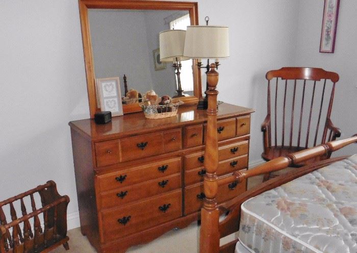 A second Maple dresser, mirror, rocking chair