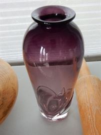 Amethyst art glass vase