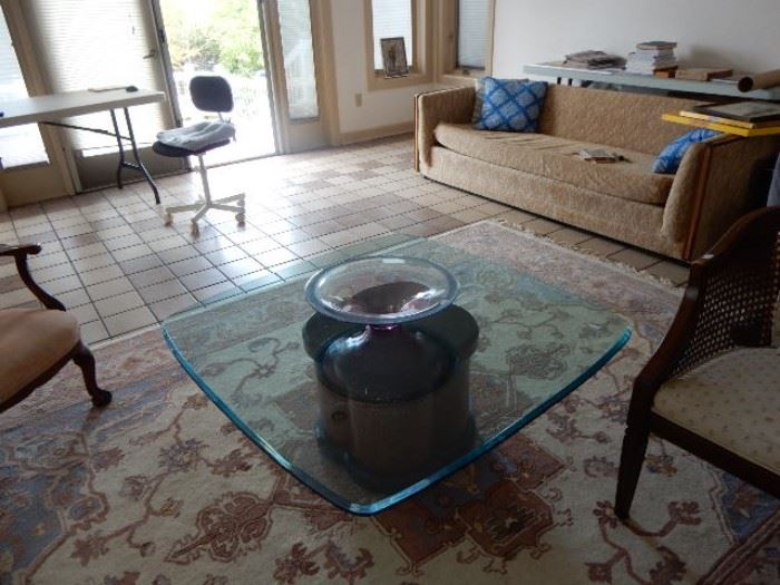 Modern glass-top coffee table