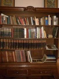 Antique bookcase & books