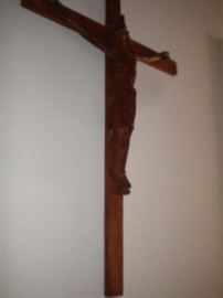 Hand-carved wooden crucifex