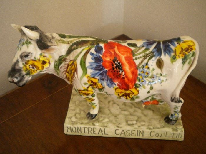 Pottery cow figurine
