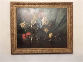 OIL ON CANVAS, STILL LIFE OF FLOWERS