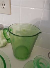GREEN DEPRESSION MEASURING PITCHER