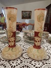 ART NOUVEAU ENAMELED VASES