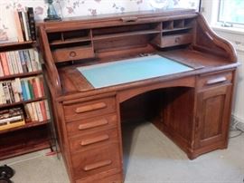 WALNUT ROLL-TOP DESK