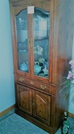 glass front lighted display cabinet