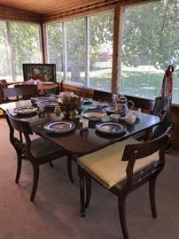 VINTAGE DROP LEAF TABLE CIRCA 1940'S WITH 5 CHAIRS