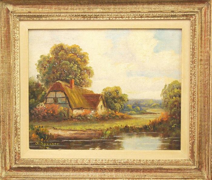 Augustus Spencer landscape, oil on artist board