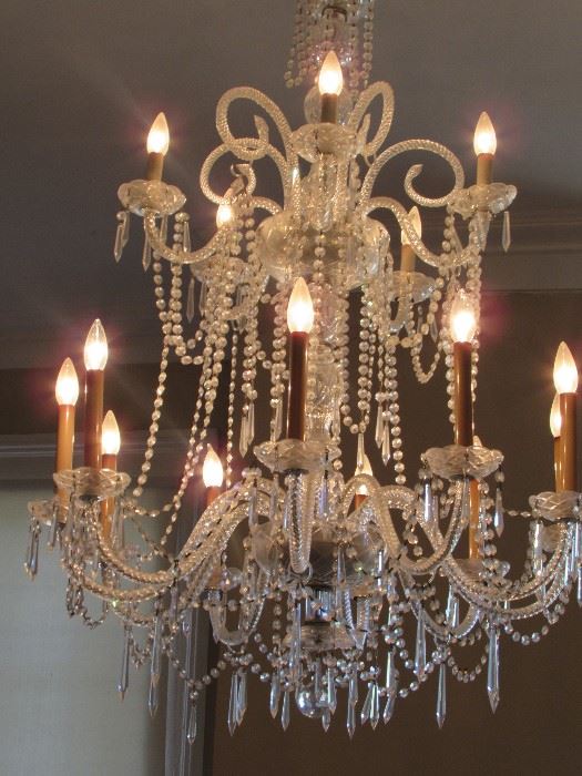 Matching huge crystal chandelier