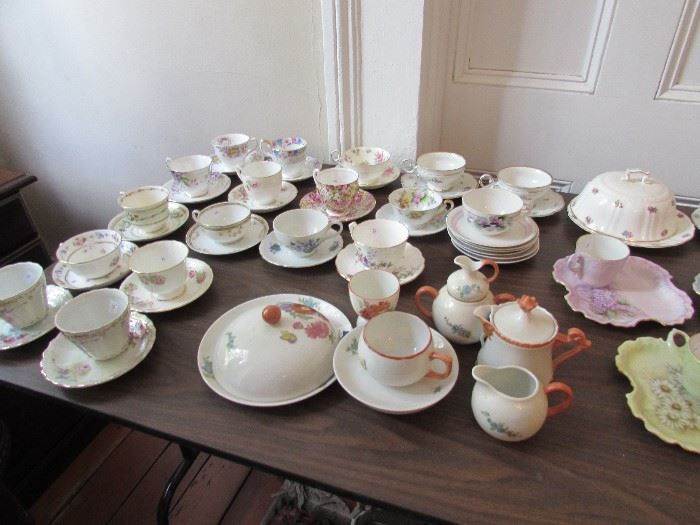 English and Frence teacups and saucers, Breakfast sets