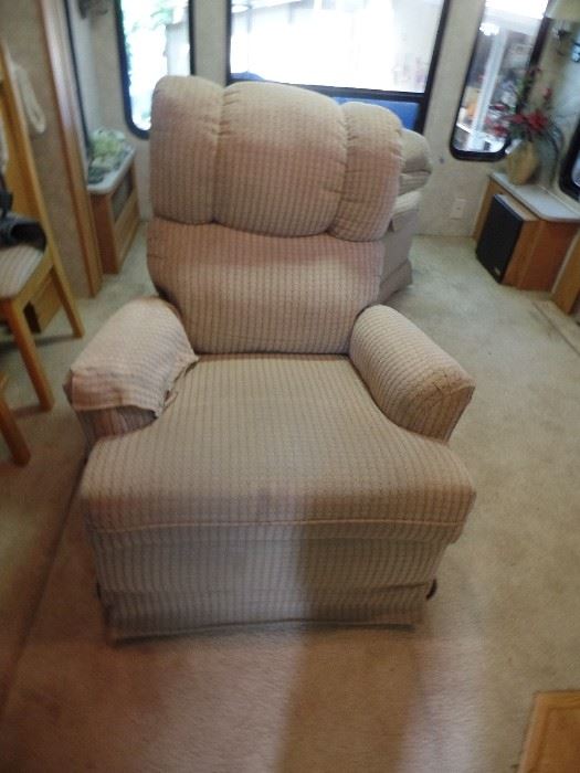 Two (2) Recliners, sandy color