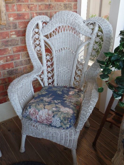 Matching Wicker Chair and Cushions