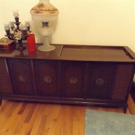 Magnivox stereo and record cabinet
