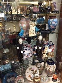 Asian: Chinese Marriage Lanterns, Hardstone and Soapstone Sculptures, Pottery Ducks, Japanese Imari, Satsuma, Cloisonné Enamel, etc.