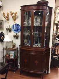Tall Edwardian Cabinet, Pairs of Sconces.