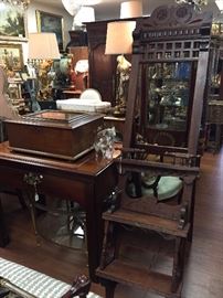 Victorian Standing Easel, Polyphon Music Box, late 18th-century Architects Desk.