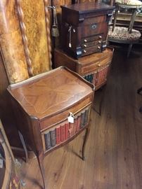 French Faux-book Stands, American Empire Tantalus Chest.