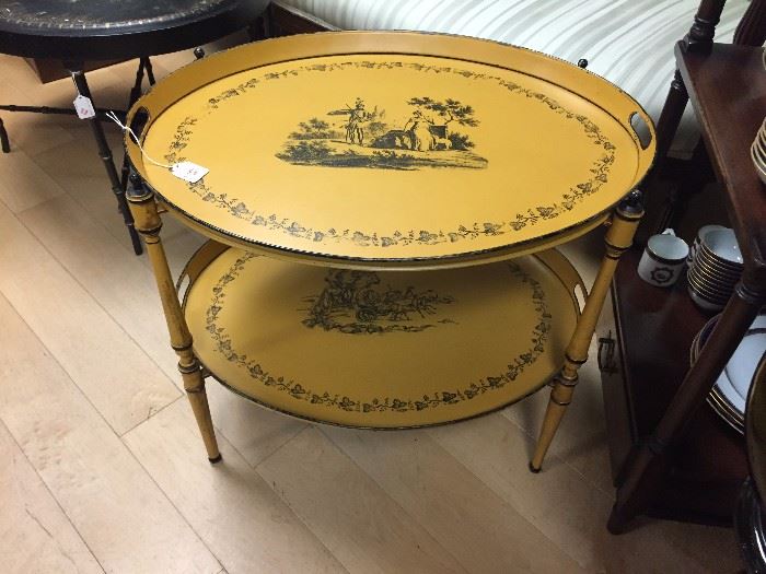 Vintage Tole Painted Tray Table