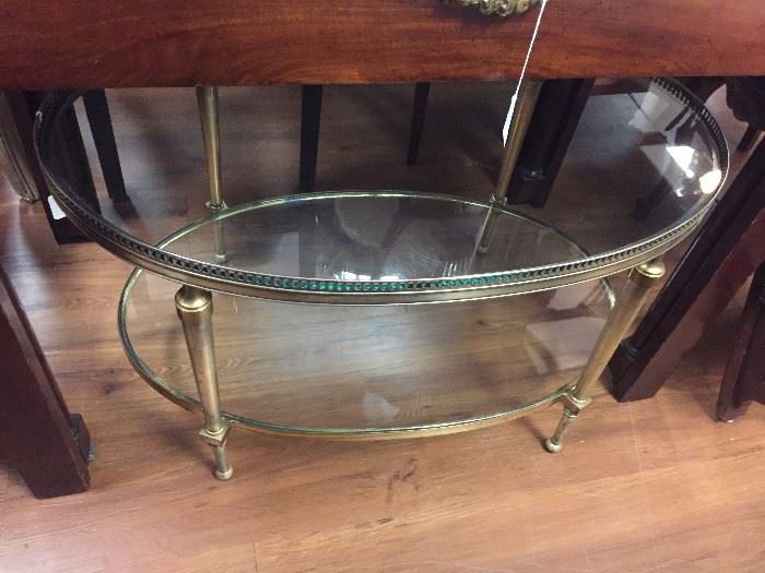Brass & Glass Tray Table