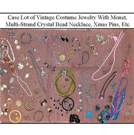 Jewelry Costume Case Monet Multi Stand Crystal Necklace Christmas Pins Etc