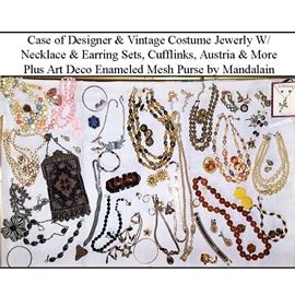 Jewelry Costume Case Necklace Earring Sets Cufflinks Austria Mandalain Mesh Purse