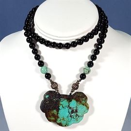 Jewelry Turquoise Carved Pendant Semi Precious Stone Beads