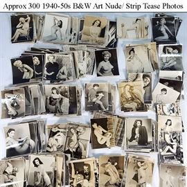 Ephemera 300 Art Nude Strip Tease Photos 1940 1950s A