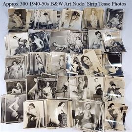 Ephemera 300 Art Nude Strip Tease Photos 1940 1950s B