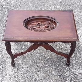 Furniture Accent Table Carved Draped Nude Top