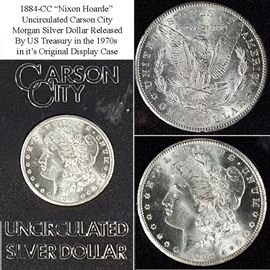 Coins Carson City 1884CC Uncirculated Morgan Silver Dollar In Presentation Case
