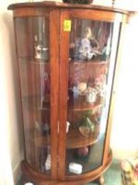 curved glass cabinet