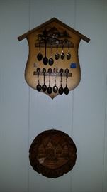 German Plate, Spoon Holder and Spoons 