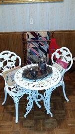 Cast Iron Garden Set, Silver Serving Pieces 