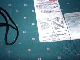 Matching Broyhill tufted, rolled armed, nail head trim wing back chairs.