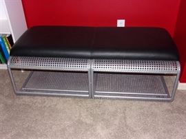 Black and metal bench/shoe holder