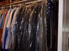 Men and women's clothing. Lots of custom tailored suits and shirts for men. Hats, shoes, boots and hand bags.
