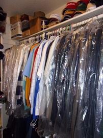 Men and women's clothing. Lots of custom tailored suits and shirts for men. Hats, shoes, boots and hand bags.
