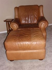 Buckskin leather roll armed living room set with Two Sofas/Couch, Chair, and Ottoman. Your family room will never feel better!