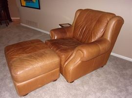 Rolled arm leather living room set with Two Sofa/Couch, Chair, and Ottoman. Your family room will never feel better!